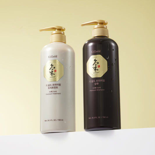 Ki Gold Premium Shampoo & Treatment Set Gold Box