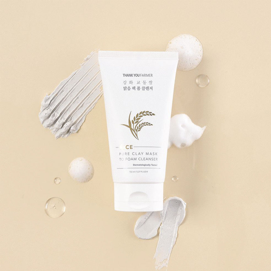 Rice Pure Clay Mask to Foam Cleanser (150ml)