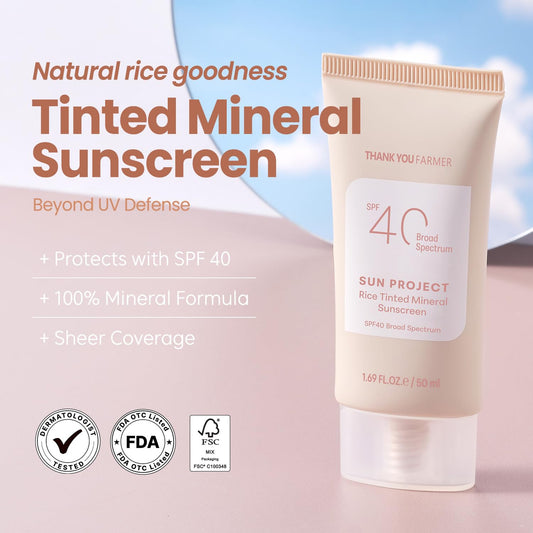 Sun Project Rice Tinted Mineral Sun Screen 50ml