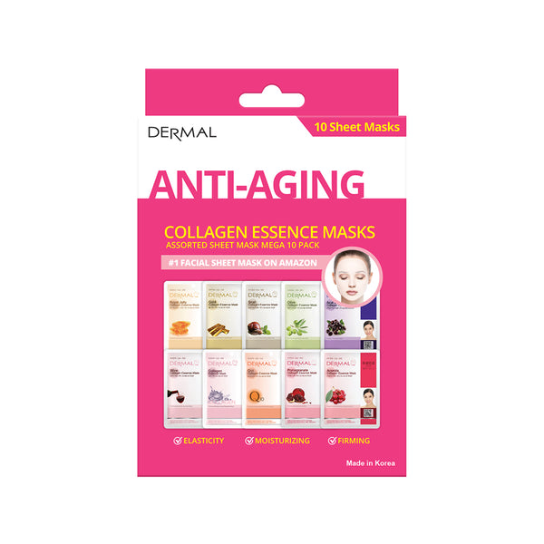 Anti-Aging Collagen Essence Masks Assorted Sheet Mask Mega 10 Pack