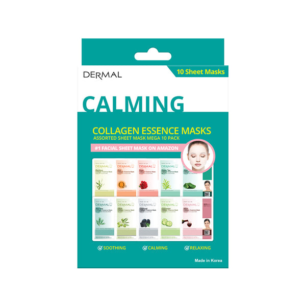 Calming Collagen Essence Masks Assorted Sheet Mask Mega 10 Pack