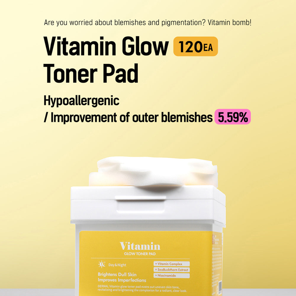 Dermal Pad Dermal - Vitamin Glow Toner Pad 120 Pads | Kurious Mall – KURIOUS MALL