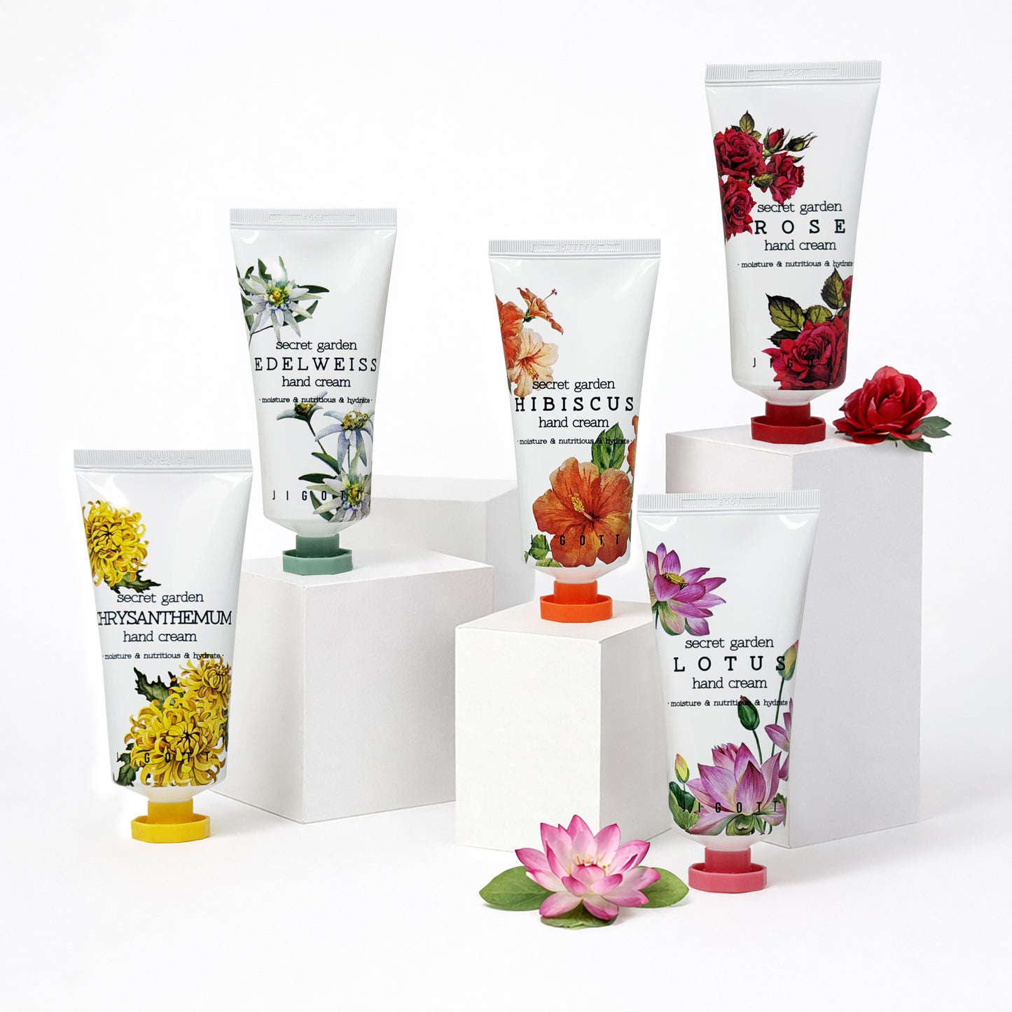 Secret Garden Hand Cream Set of 5 Floral Scents (100 ml x 5)