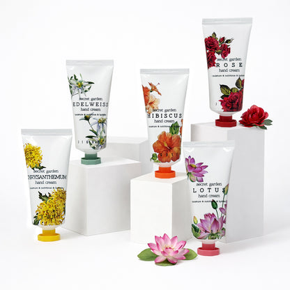 Secret Garden Hand Cream Set of 5 Floral Scents (100 ml x 5)