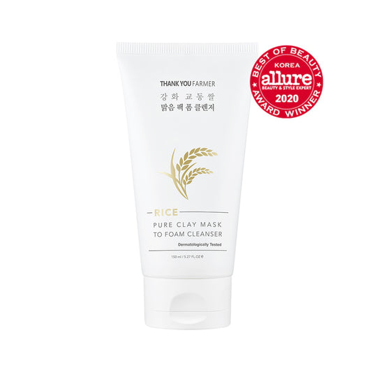 Rice Pure Clay Mask to Foam Cleanser (150ml)