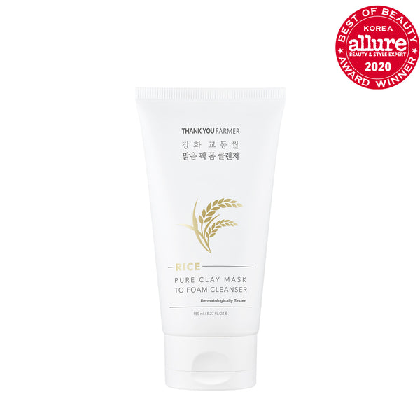 <b>Thank You Farmer</b><br>Rice Pure Clay Mask to Foam Cleanser<br>(150ml)</br>