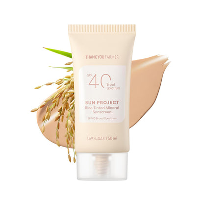 Sun Project Rice Tinted Mineral Sun Screen 50ml