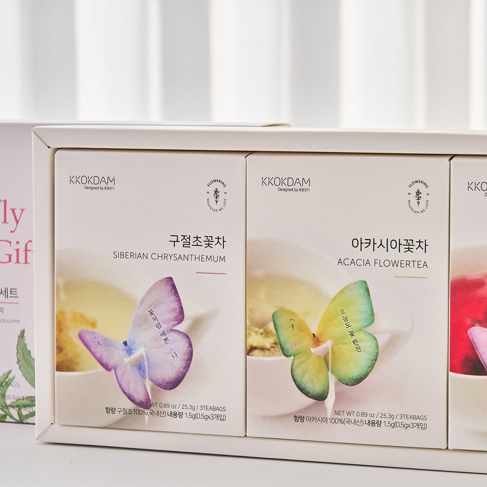 Butterfly Tea Bag Gift Set – Pink
