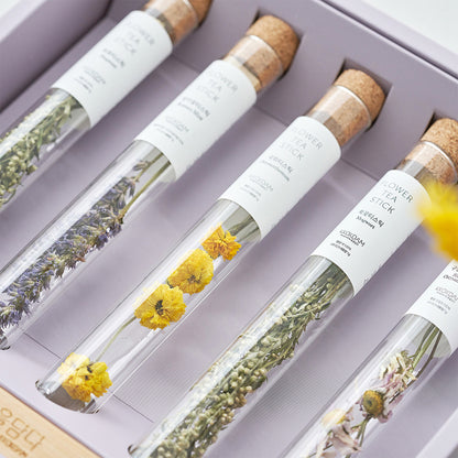 Flower Teastick & Wood Tray Gift Set